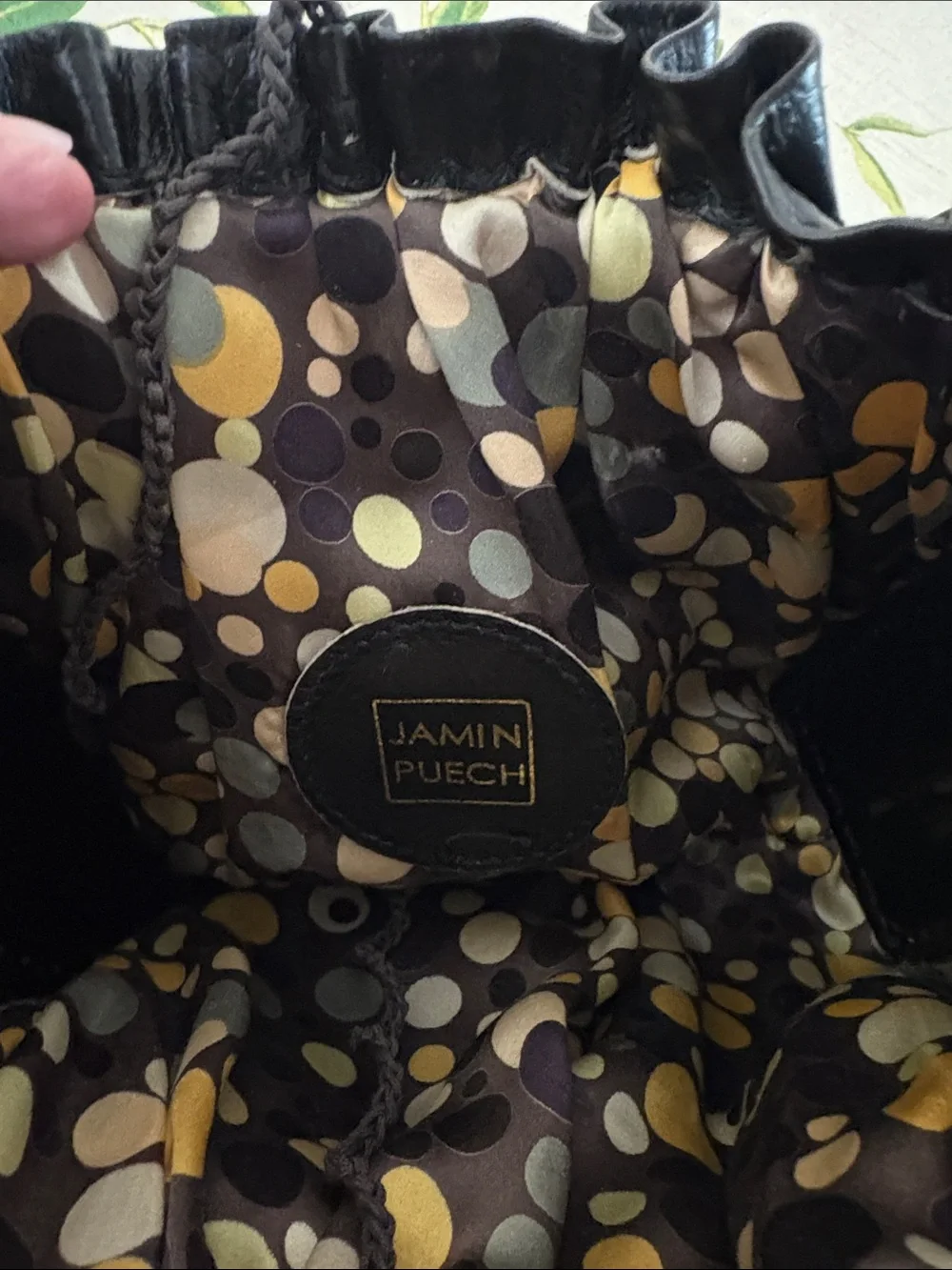 Jamin Puech Vintage Black Women's Shoulder Bag with Patterned Strap
